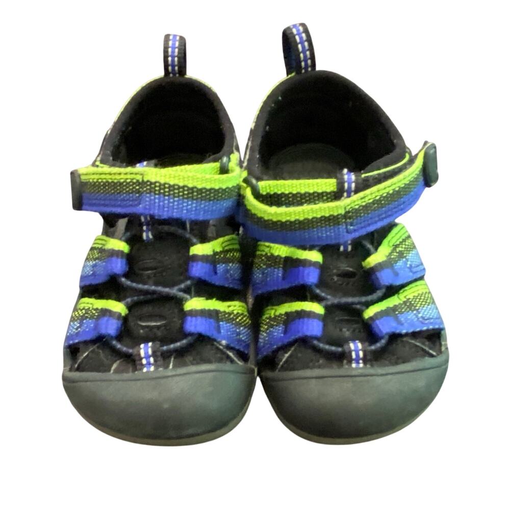 KEEN Toddler Newport H2 Water Sandals Blue Lime Green Sze C5 Estimated Play Shoe